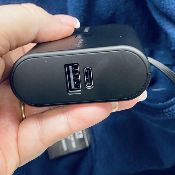 ORORO Heated Vest Womens Large Navy Blue Fleece Lined Battery w USB-C Power Bank - Picture 12 of 13